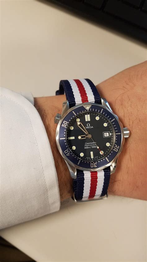 omega seamaster nato strap for sale|omega nato strap 20mm.